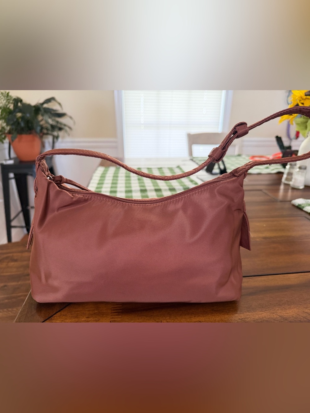 Vera Bradley Women's Nylon Roxbury Crescent Shoulder Bag in color Cinnamon - Picture 2 of 5